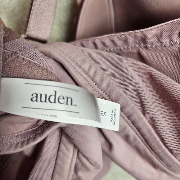 Auden Bra Size 2X Purple Lace Overlay NEW - Picture 3 of 6